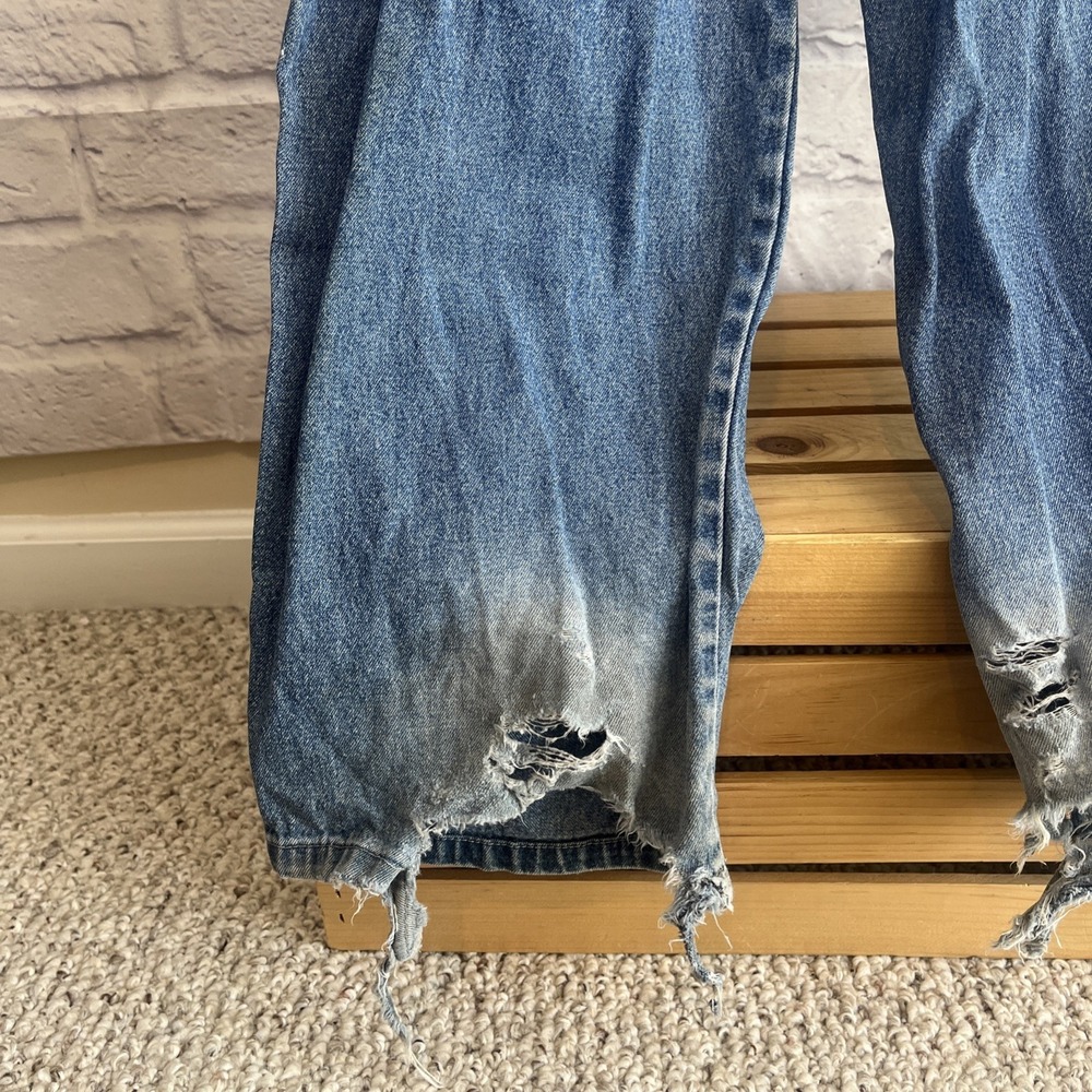 Vintage 90s No Excuses Denim Indie Streetwear Thrashed Overalls Size M READ - Picture 16 of 16